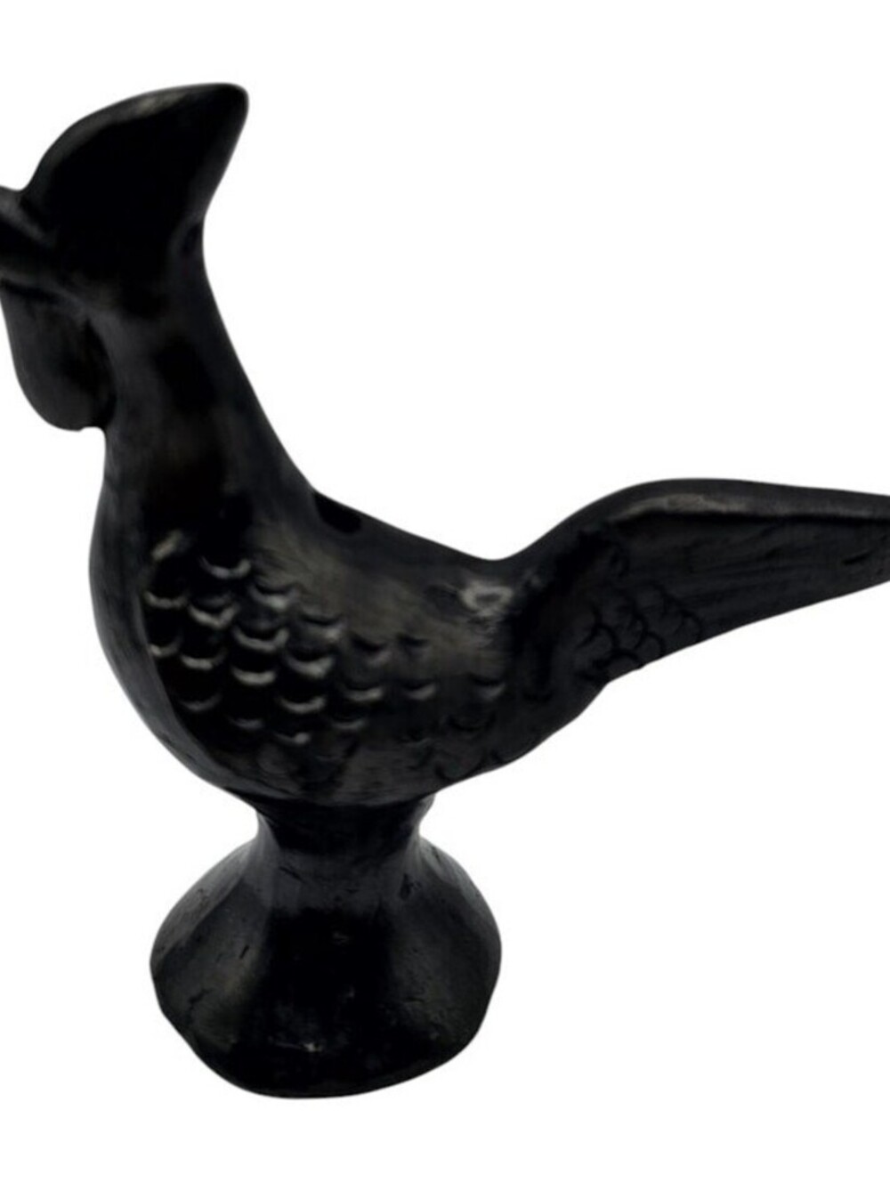 Oaxaca Mexican Black Pottery Rooster Chicken Hen Figurine Primitive Mexico
